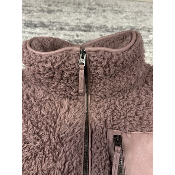 Abercrombie & Fitch Soft A&F Sherpa Pullover Sweatshirt Outdoor Mauve Medium - Picture 6 of 11